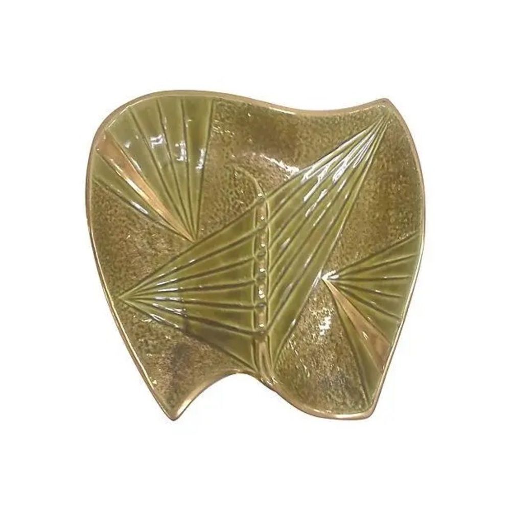 Vintage Green Ceramic Dish